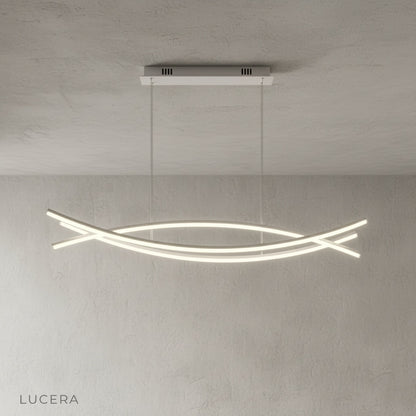 Eterno Chandelier studio shot front view powder-coated black aluminum body with integrated LEDs