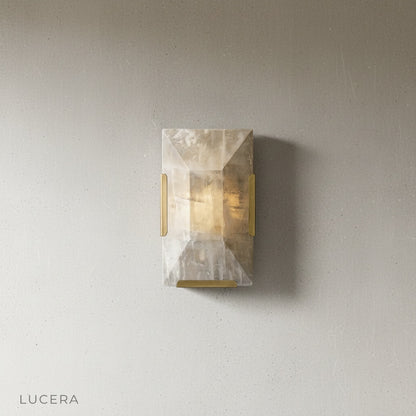Haut-Médoc wall lamp side angle on clean white background showing geometric brass base