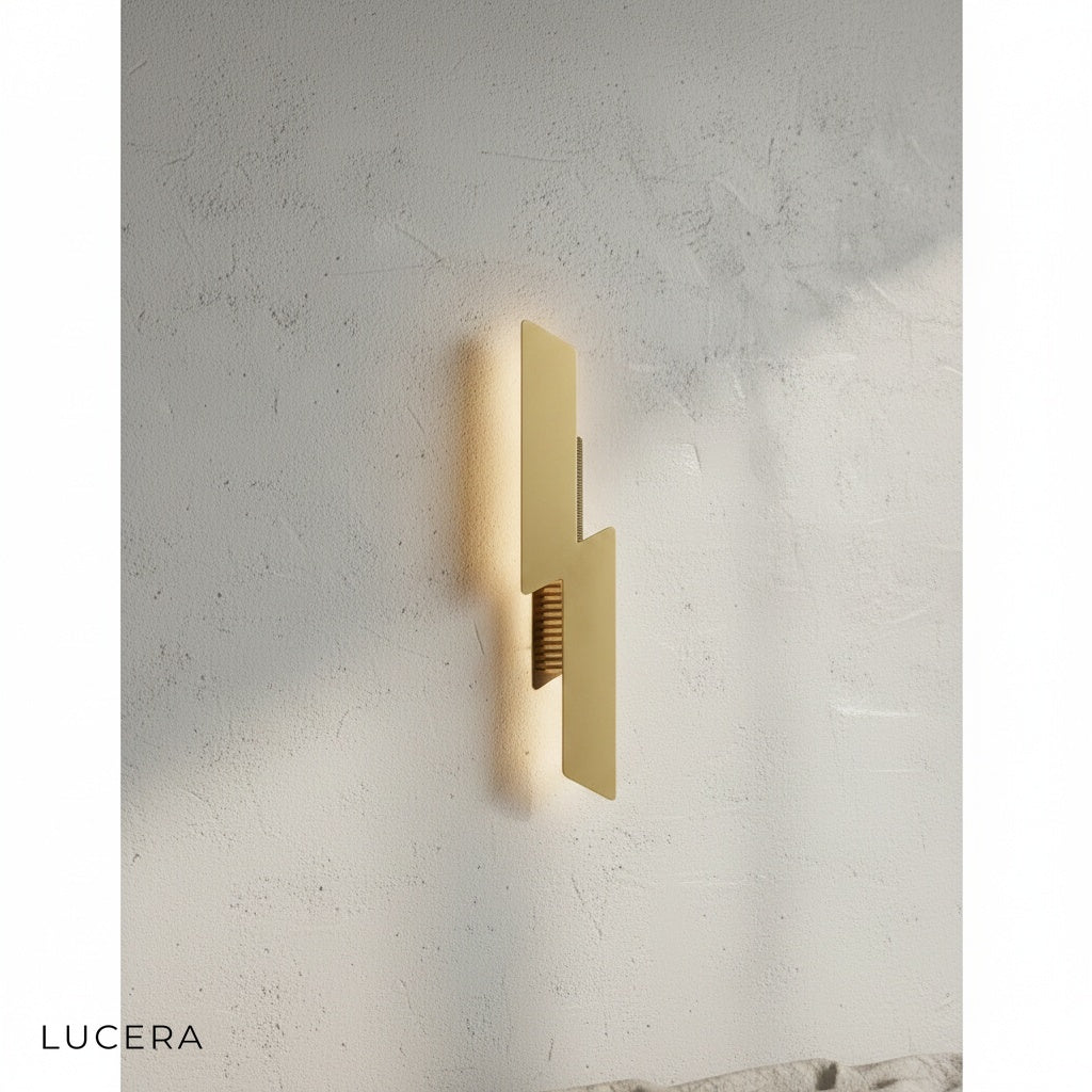 Close-up of Myelin wall lamp copper finish and industrial swivel joint detail