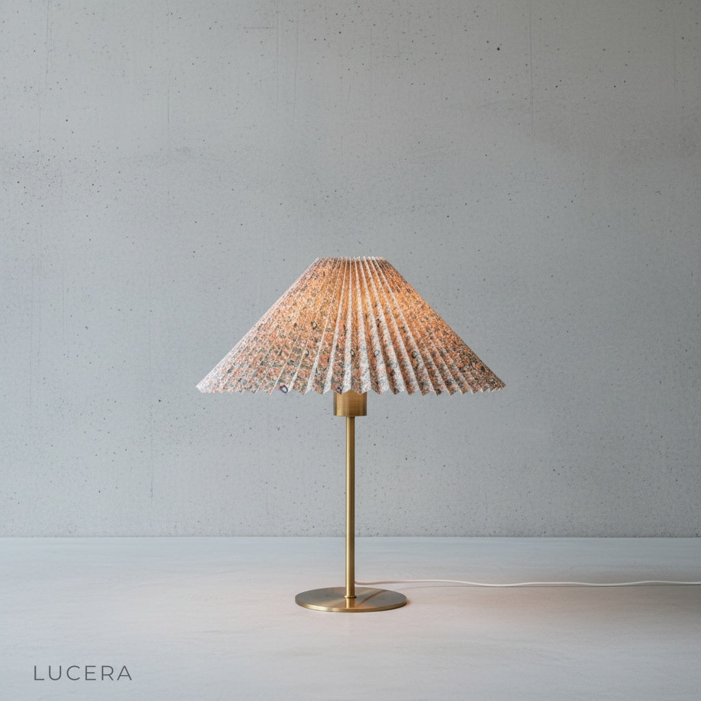 Ysabel Table Lamp casting a warm glow on a bedside table in a dark, cozy bedroom at night
