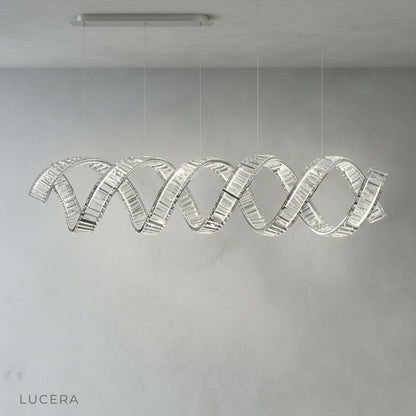 Davy's Grey Chandelier in dark moody interior with dramatic spotlight