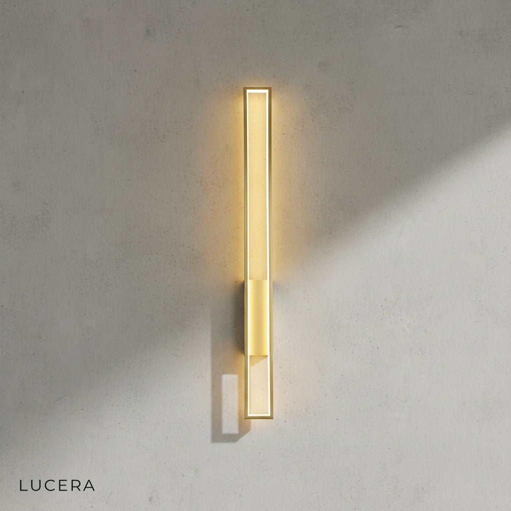 IP44 waterproof copper sconce mounted on covered outdoor patio wall near plants