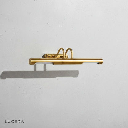 Side angle of Ricochet Long Copper Wall Lamp highlighting slim profile and reflective back