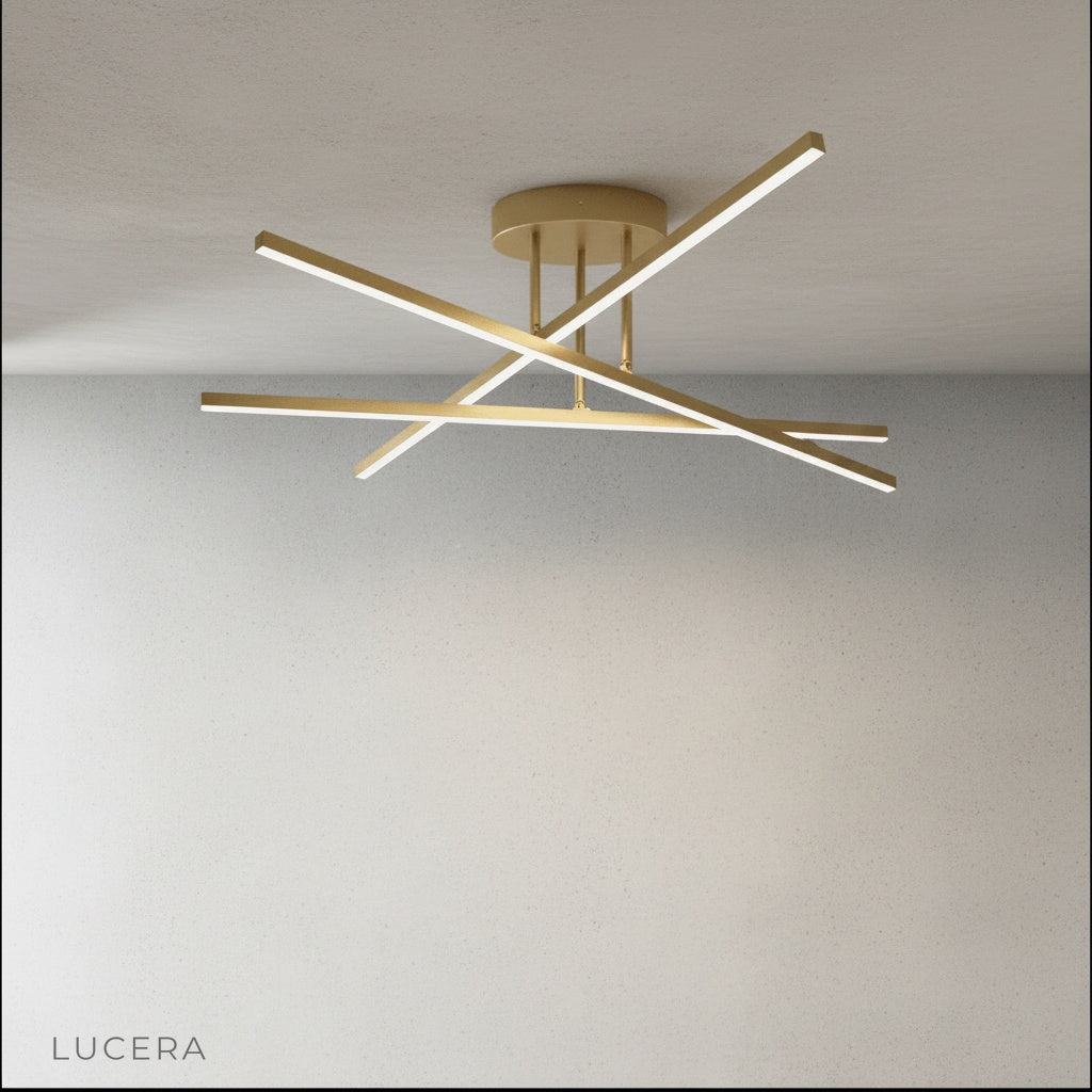 close-up of Riesling ceiling light aluminum finish and minimalist modern design details