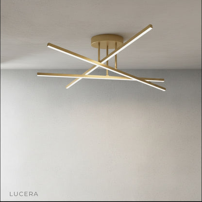 close-up of Riesling ceiling light aluminum finish and minimalist modern design details