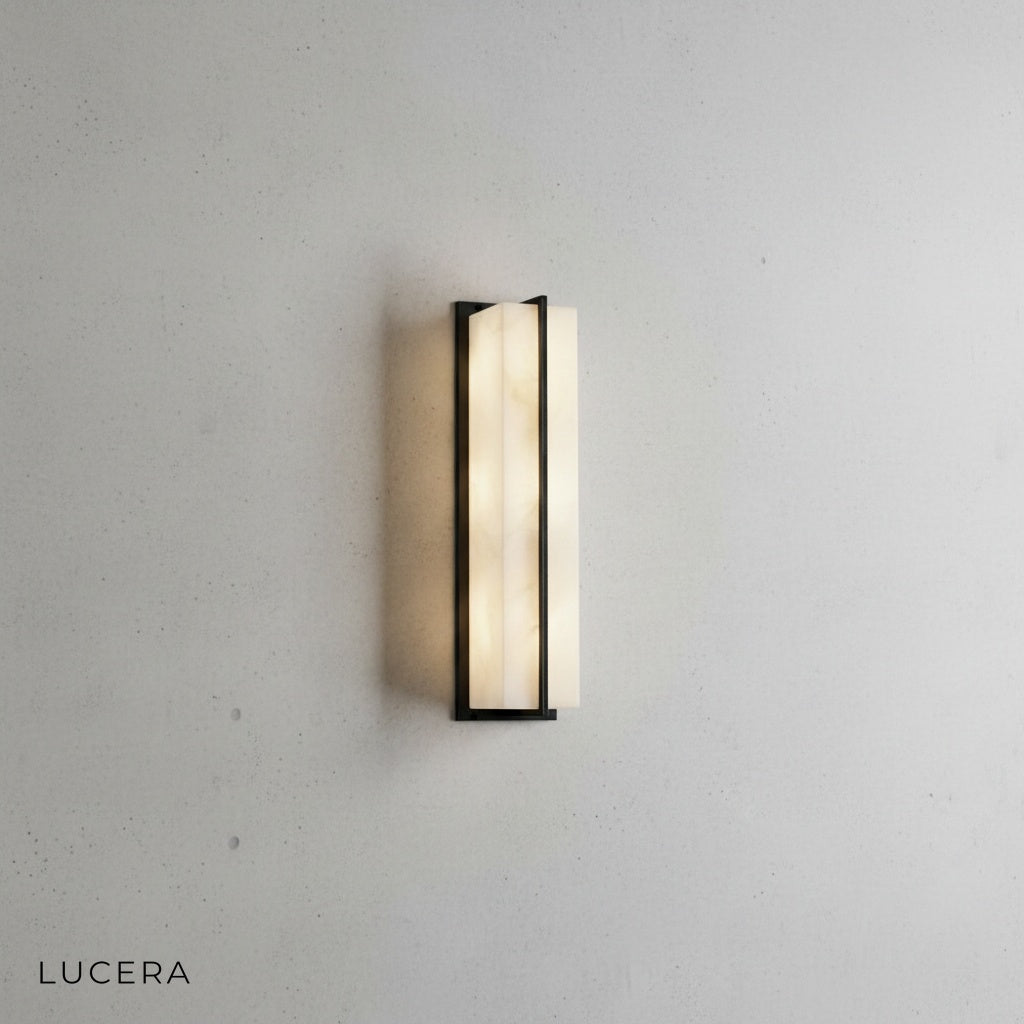 alternate dark marble finish with brushed copper details on the lamp