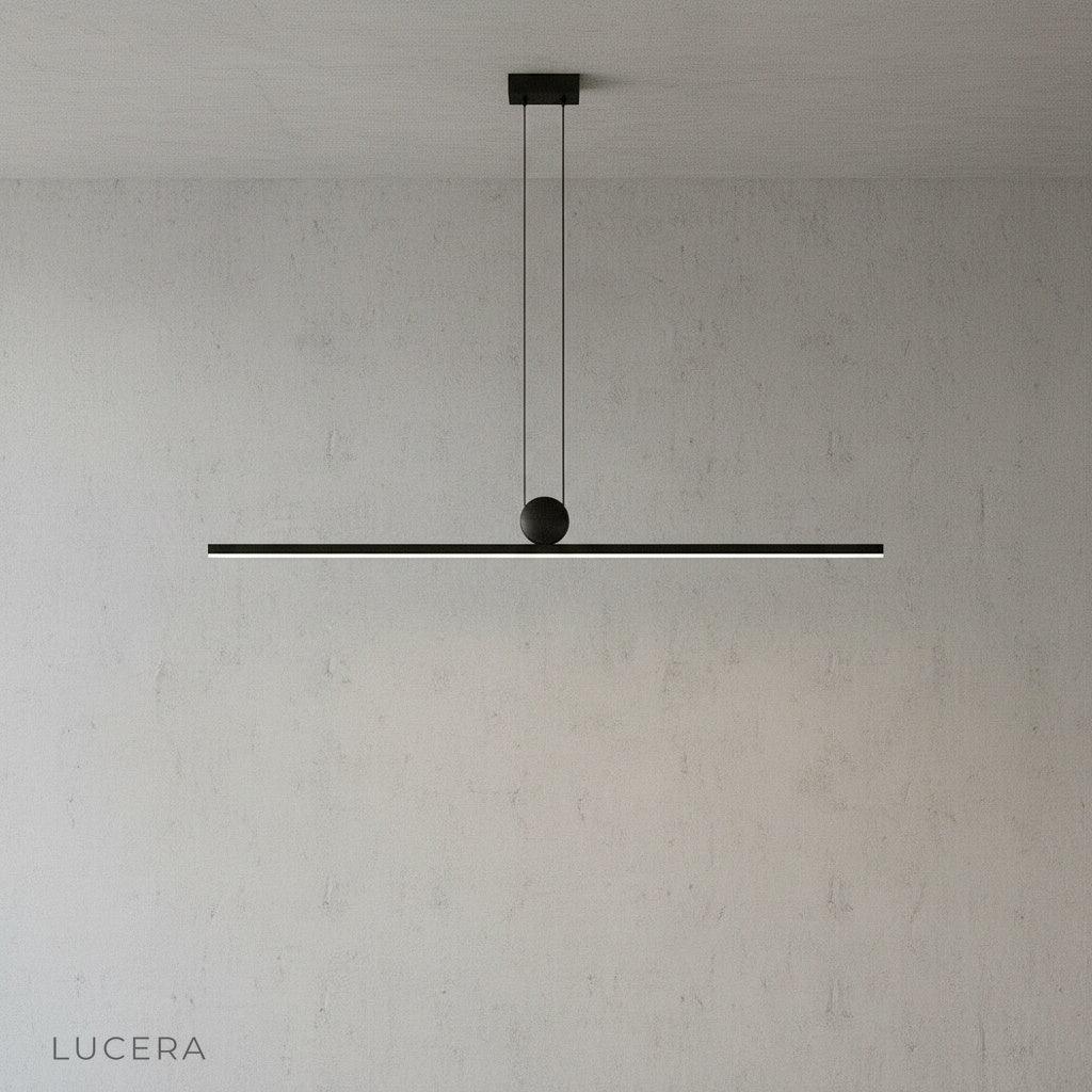 Eleonora pendant light studio shot side angle against clean white background highlighting geometric silhouette
