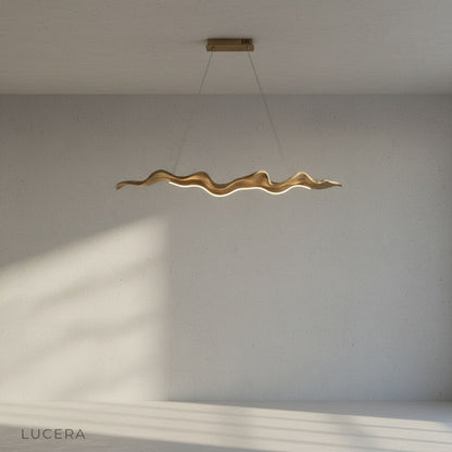Close-up detail of Tobias Chandelier's textured fiberglass surface and translucent acrylic edges