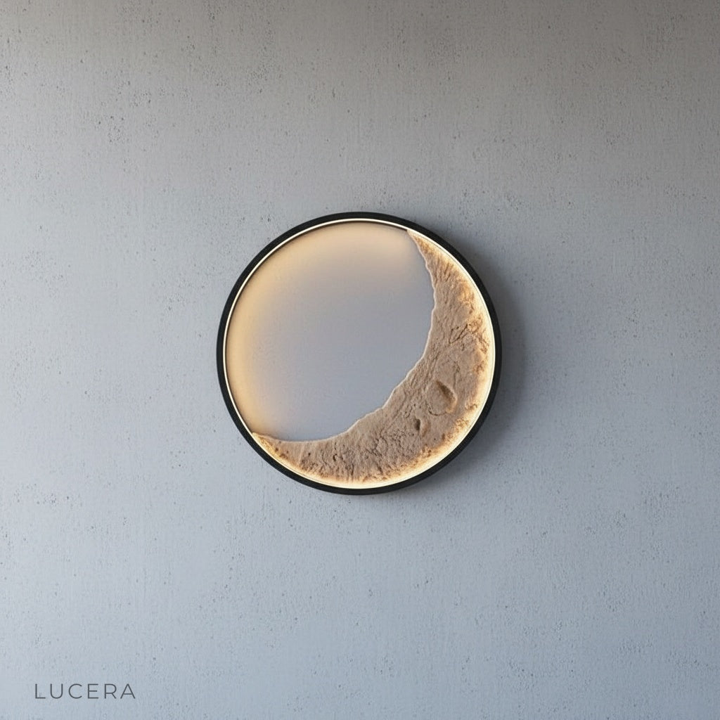 Haldor Moon Wall Lamp side profile on clean white background showing 3D crescent design