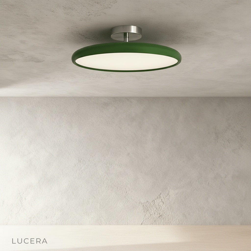Jubilate ceiling light glossy white finish close-up detail of metal ring
