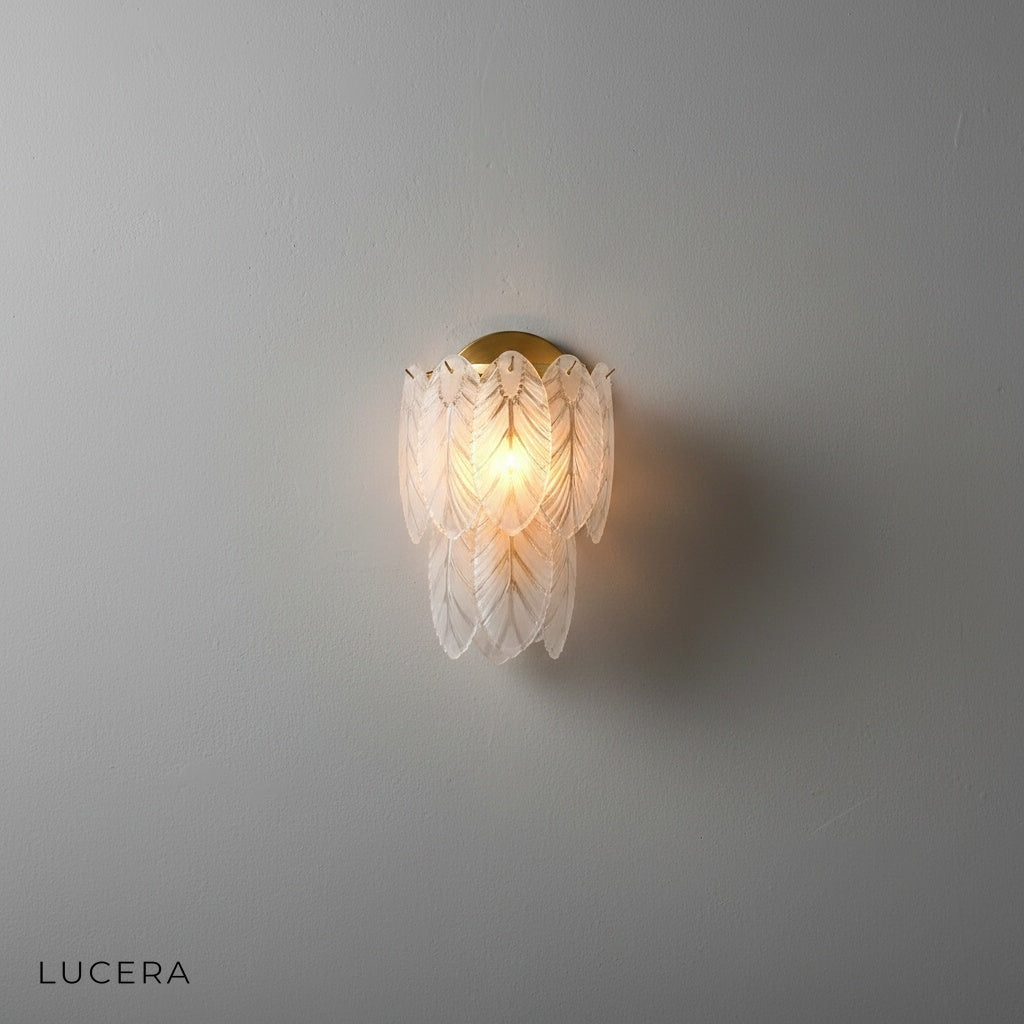 Albenga wall lamp in elegant hallway with soft ambient evening glow