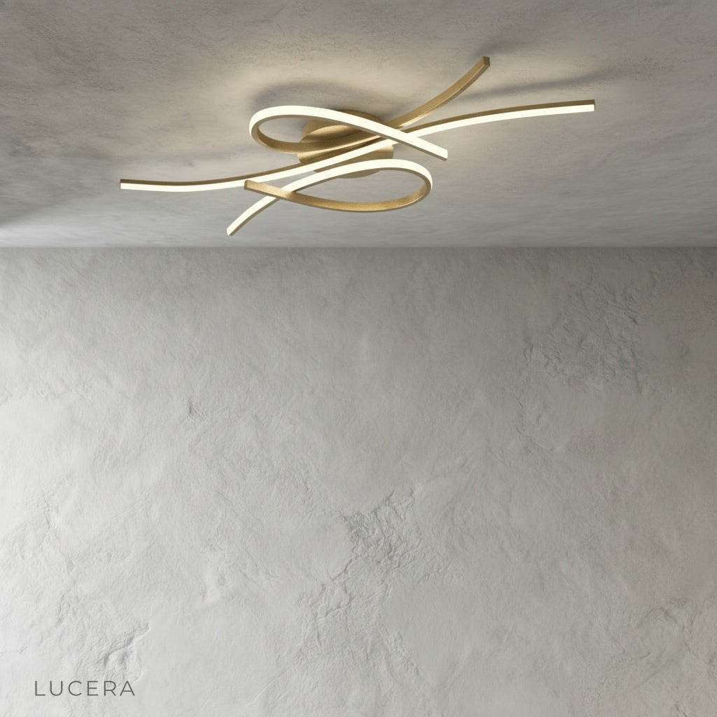 flush mount acrylic and aluminum ceiling fixture against clean white background