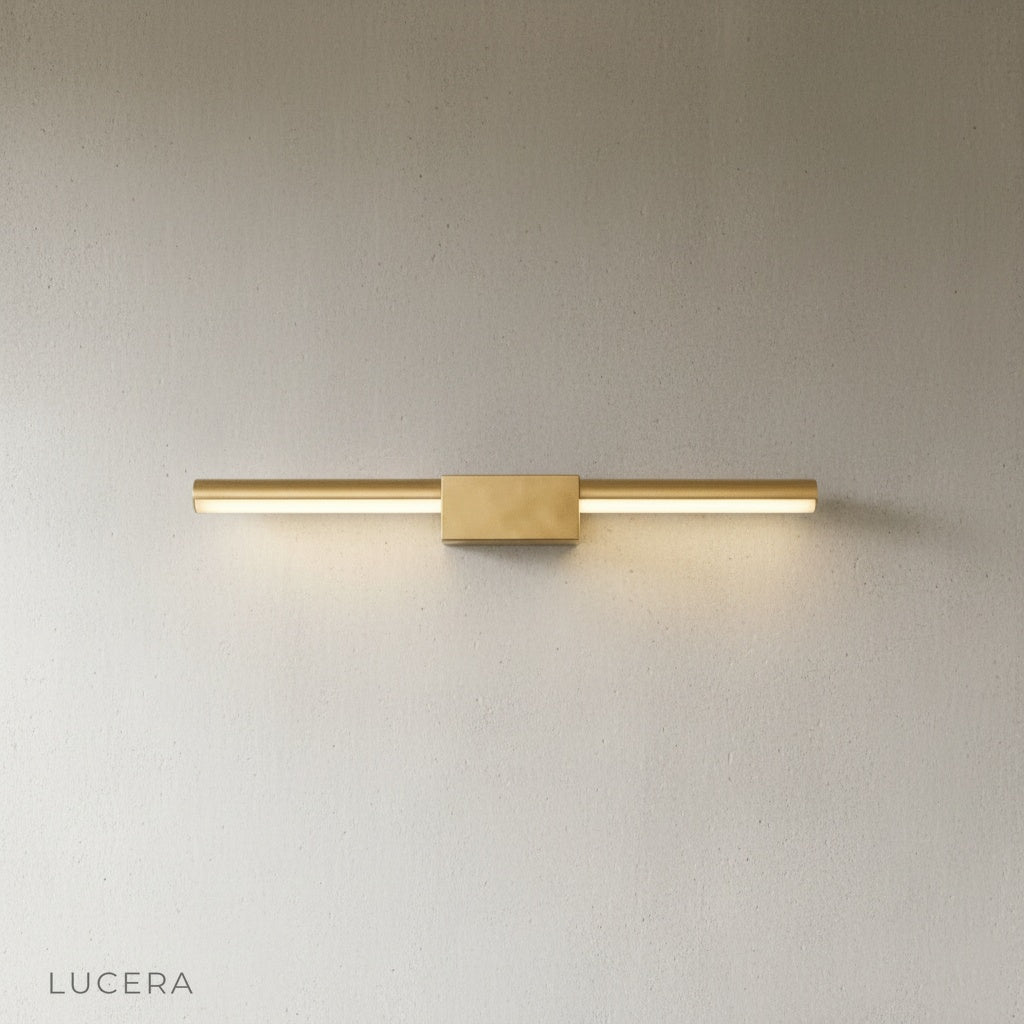 Fiamma wall lamp side profile studio shot showing aluminum and silica gel details