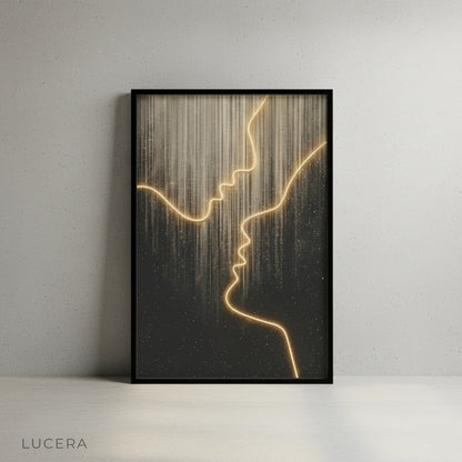 Close-up detail of the lamp's warm glowing surface and elegant hanging design