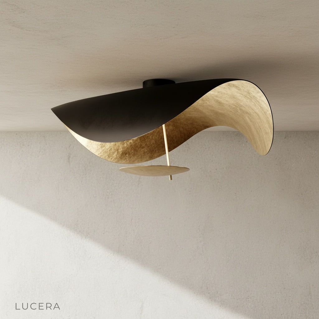Xenial ceiling lamp close-up of flowing organic curves and diffuser