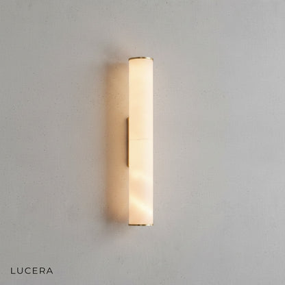 Rafale wall lamp side profile showing slim silhouette and warm LED glow