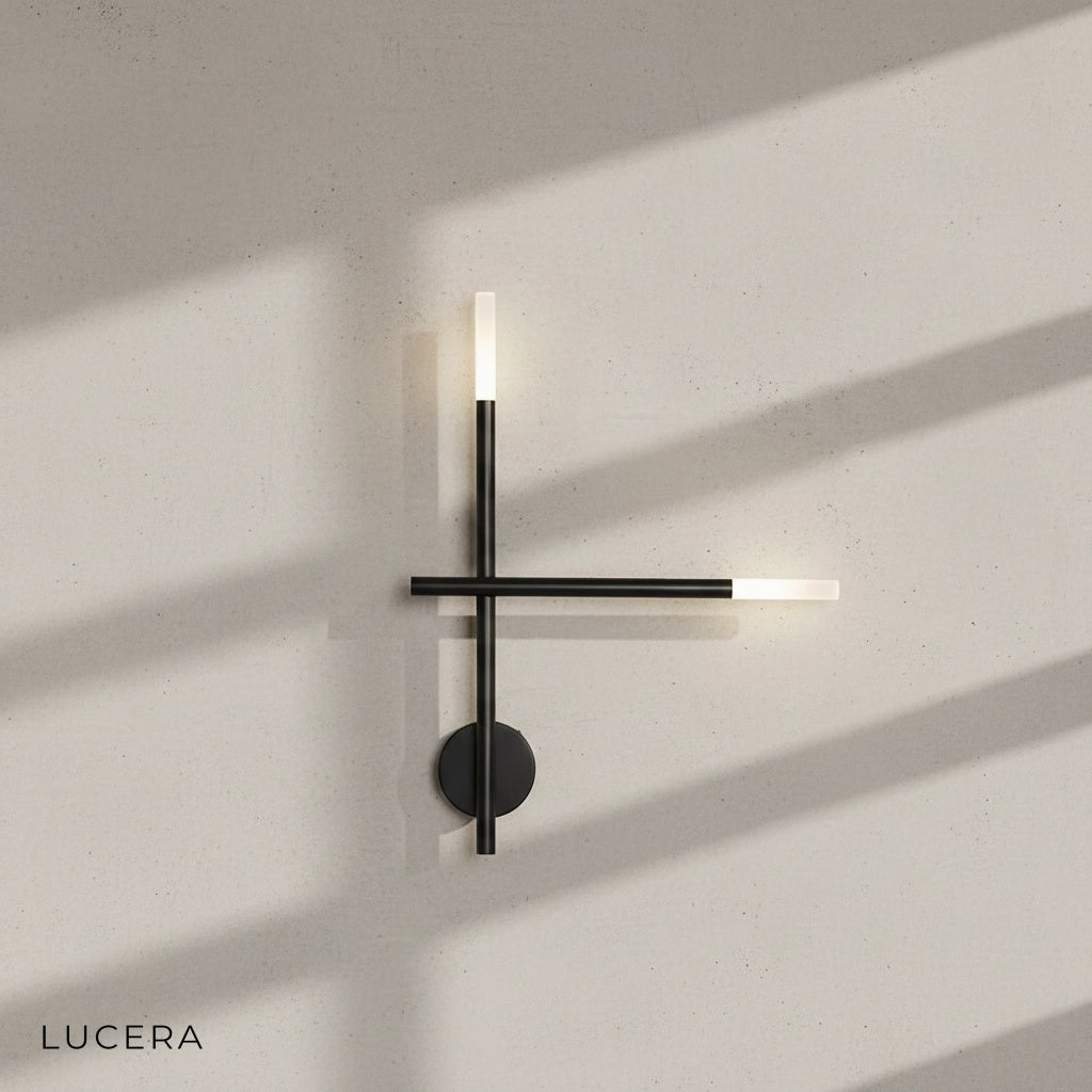 minimalist LED wall lamp in warm 3000K light casting cozy ambiance in modern hallway