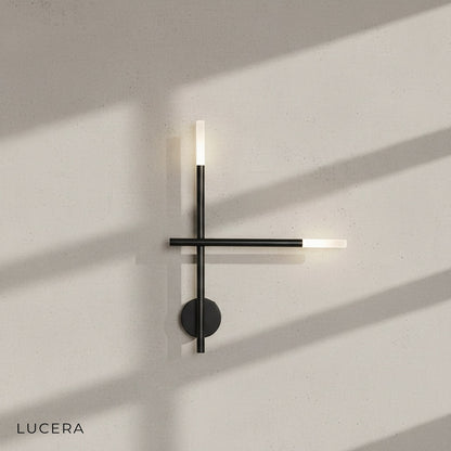 minimalist LED wall lamp in warm 3000K light casting cozy ambiance in modern hallway