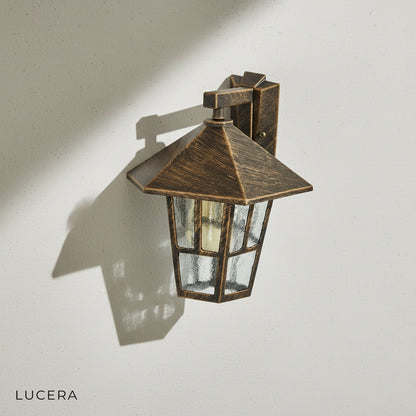 bronze finish detail on Portia outdoor lamp base with textured aluminum surface