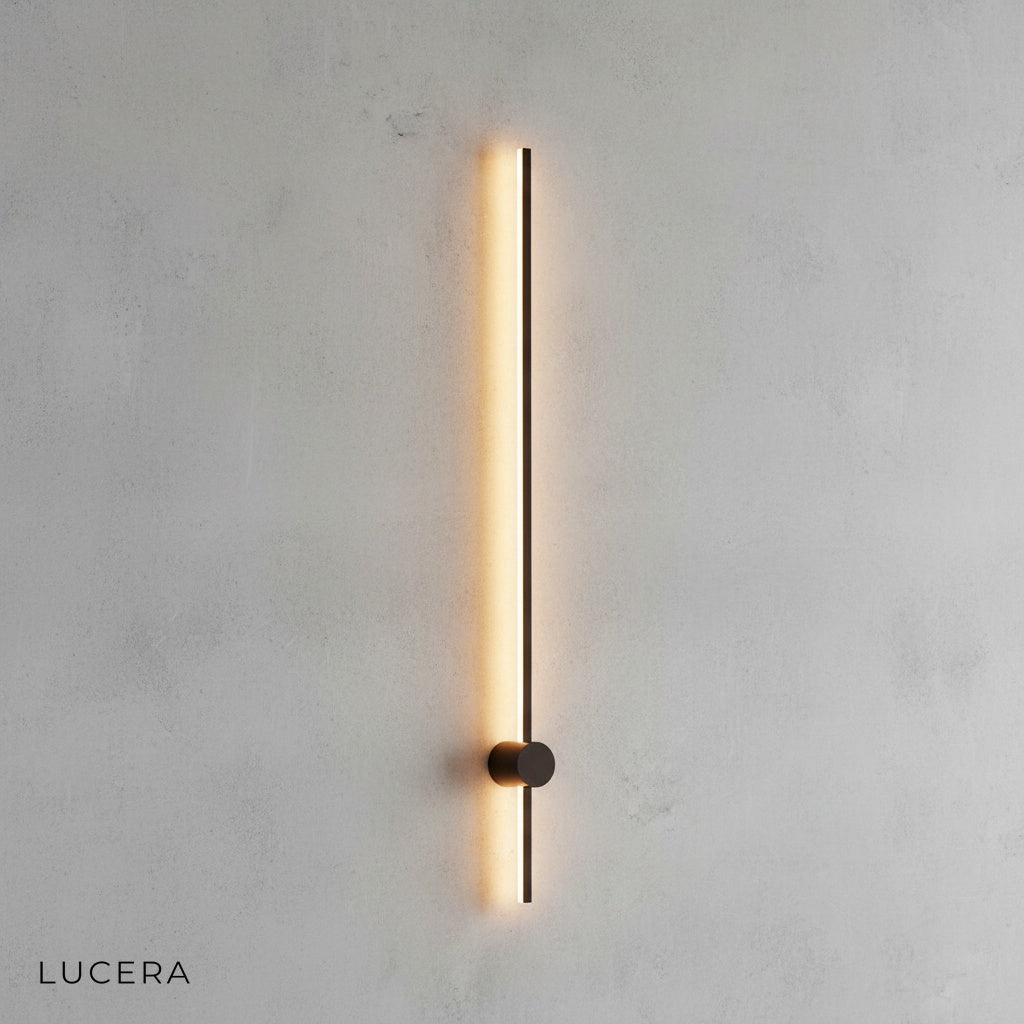 close-up of Rinforzando LED wall lamp aluminum frame and light diffuser