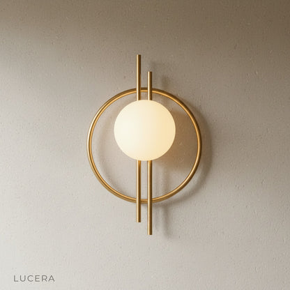 Close-up of Leander Wall Lamp acrylic shade with soft even glow