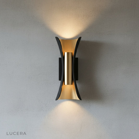 front view of the rectangular LED wall sconce with clean geometric lines