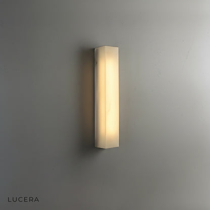 Varenna wall lamp side angle highlighting slim profile and diffused light panel