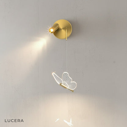 Piena butterfly wall lamp in a pastel playroom, soft daylight casting gentle shadows