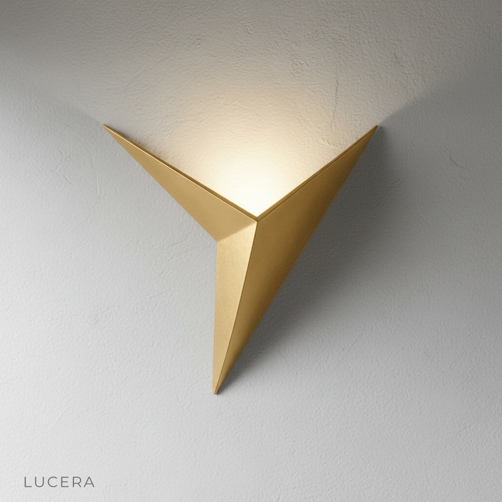 Koa wall lamp with warm white light in cozy bedroom setting