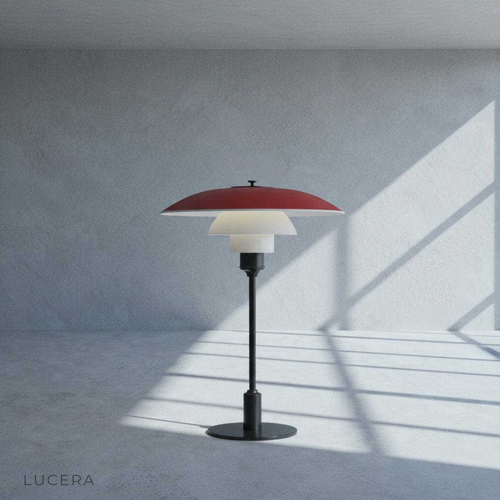 baccarat table lamp on modern desk with books and laptop for ambient work light