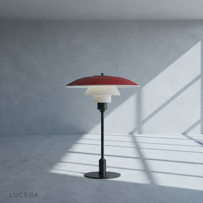 baccarat table lamp on modern desk with books and laptop for ambient work light