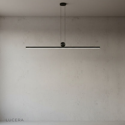 Eleonora pendant light close-up detail of circular connection joint and brushed aluminum finish