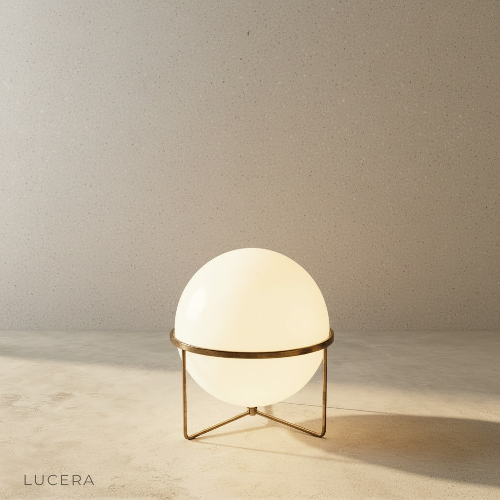 Nankin floor lamp next to armchair in cozy reading corner with soft daylight and plant