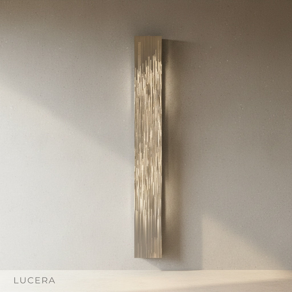 Vela Steel Illuminated Art side profile highlighting slim wall-mounted silhouette