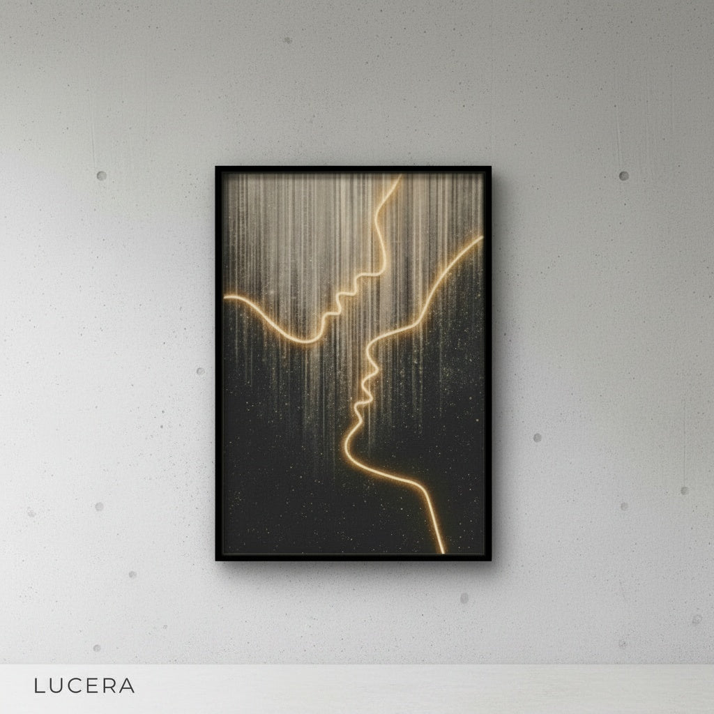 Wall-hanging lamp with soft light and shadow play in a modern bedroom setting