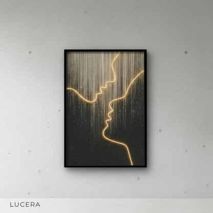 Wall-hanging lamp with soft light and shadow play in a modern bedroom setting