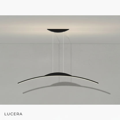 Edda minimalist chandelier in an industrial loft with exposed brick wall
