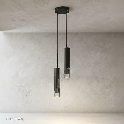 Winifred pendant light with adjustable cord at low height above kitchen island