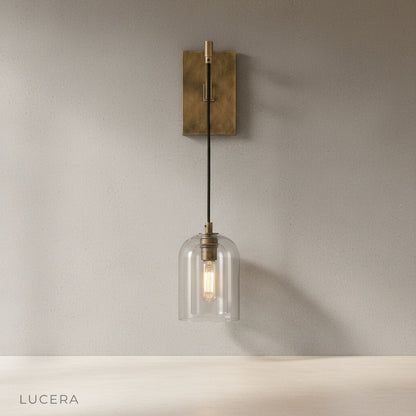 Zuleika Wall Lamp black finish mounted on minimalist bedroom wall