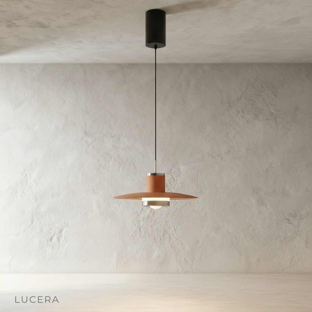 zarzuela pendant light illuminating dining table in contemporary dining room