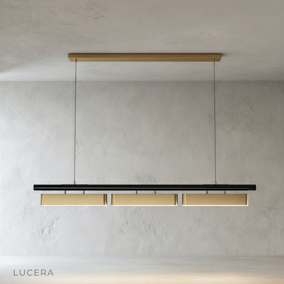 Fiorella Chandelier matte black finish detail on iron frame and alloy joints from side angle