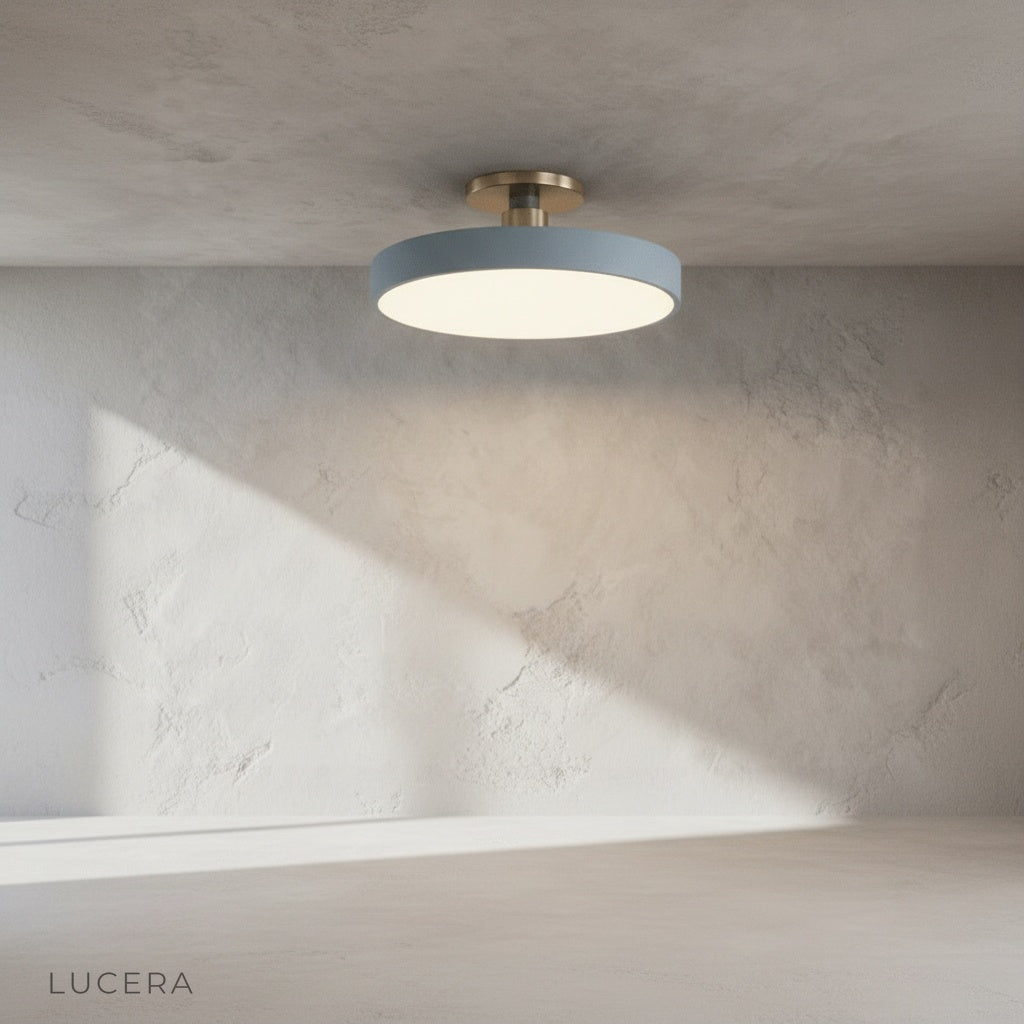 Alizarin ceiling light illuminating a cozy dining nook with warm ambient glow