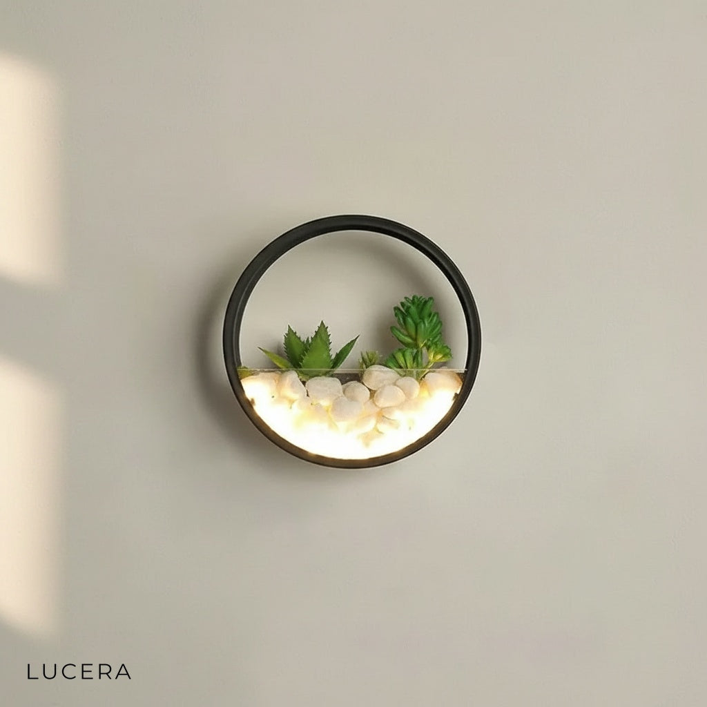 Laine wall lamp cool white light setting on minimalist exterior wall