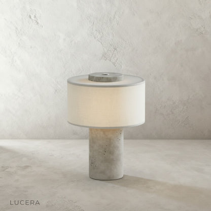 colva table lamp with touch dimming control on minimalist console table