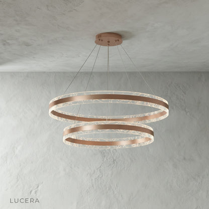Bacchus Round Chandelier with adjustable height rods displayed in bright studio setting