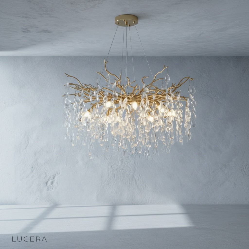Adrian Chandelier in bright studio lighting showing full silhouette