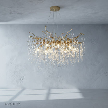 Adrian Chandelier in bright studio lighting showing full silhouette