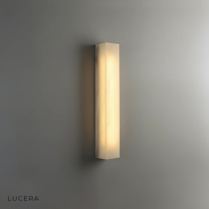 trichromatic LED marble wall light switching between warm and cool tones