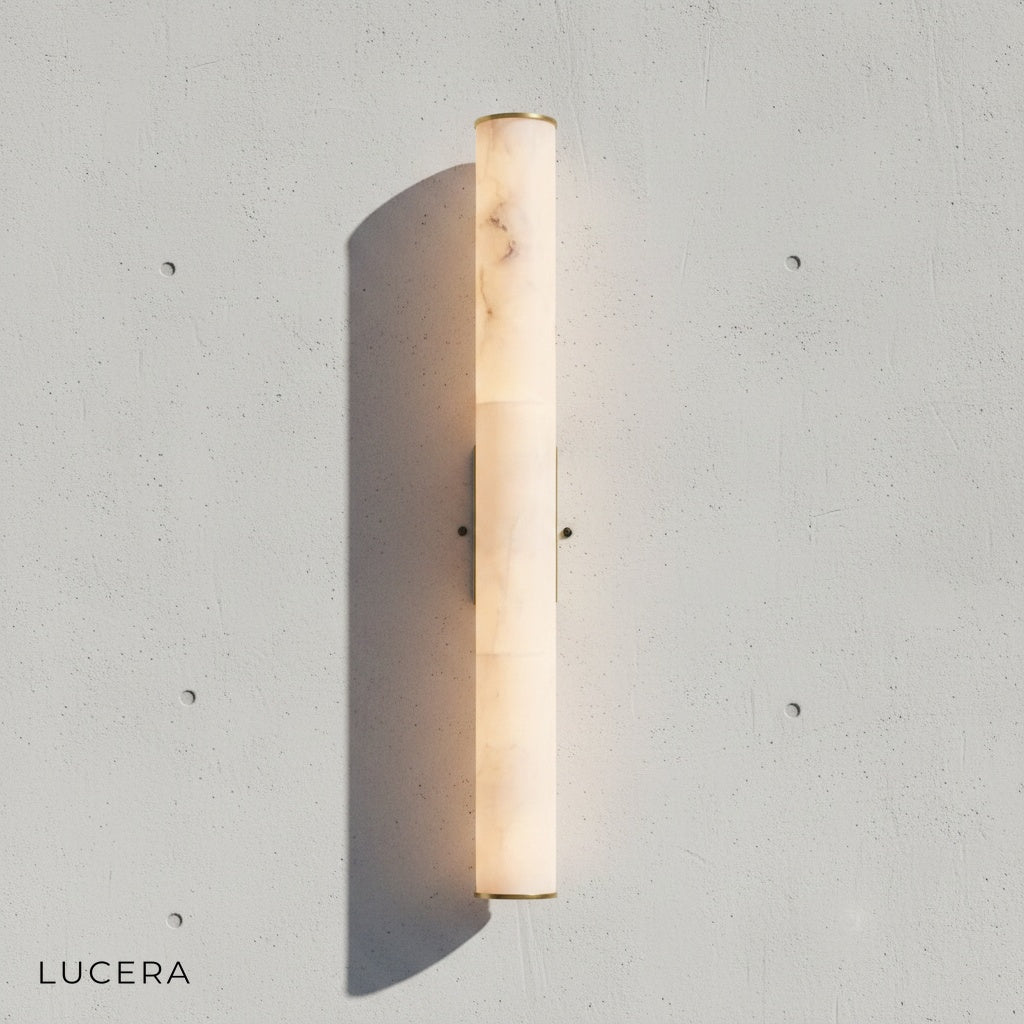 Rafale marble lamp illuminating cozy bedroom bedside with soft 3000K light