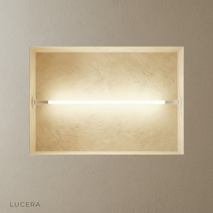 Nab wall lamp in matte black finish mounted on neutral wall